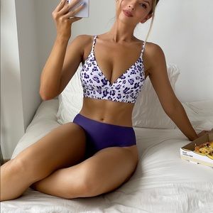 SHEIN purple leopard bikini